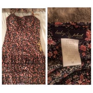 Baby Phat floral backless halter dress with gold embellishments. Size medium.